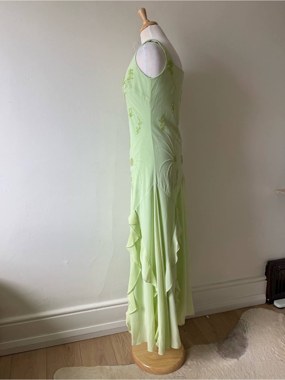 JiaLi Collection Lime Green Beaded Y2K Formal Dress Fairy Prom/Wedding Gown - Picture 4 of 8